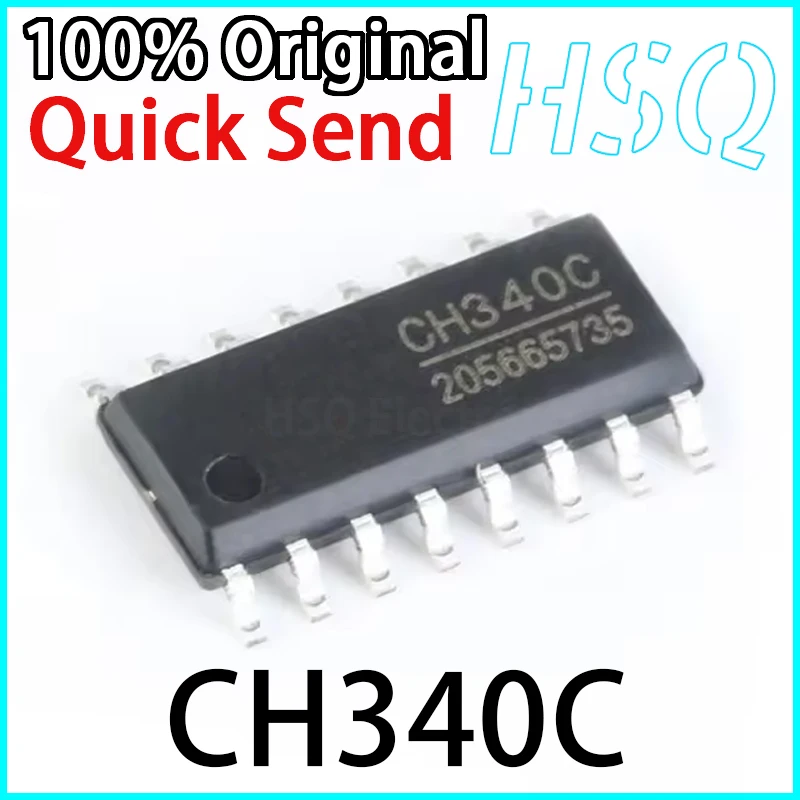 

1PCS Original Chip CH340C CH340 SOP-16 USB To Serial Port IC Chip with Built-in Crystal Oscillator