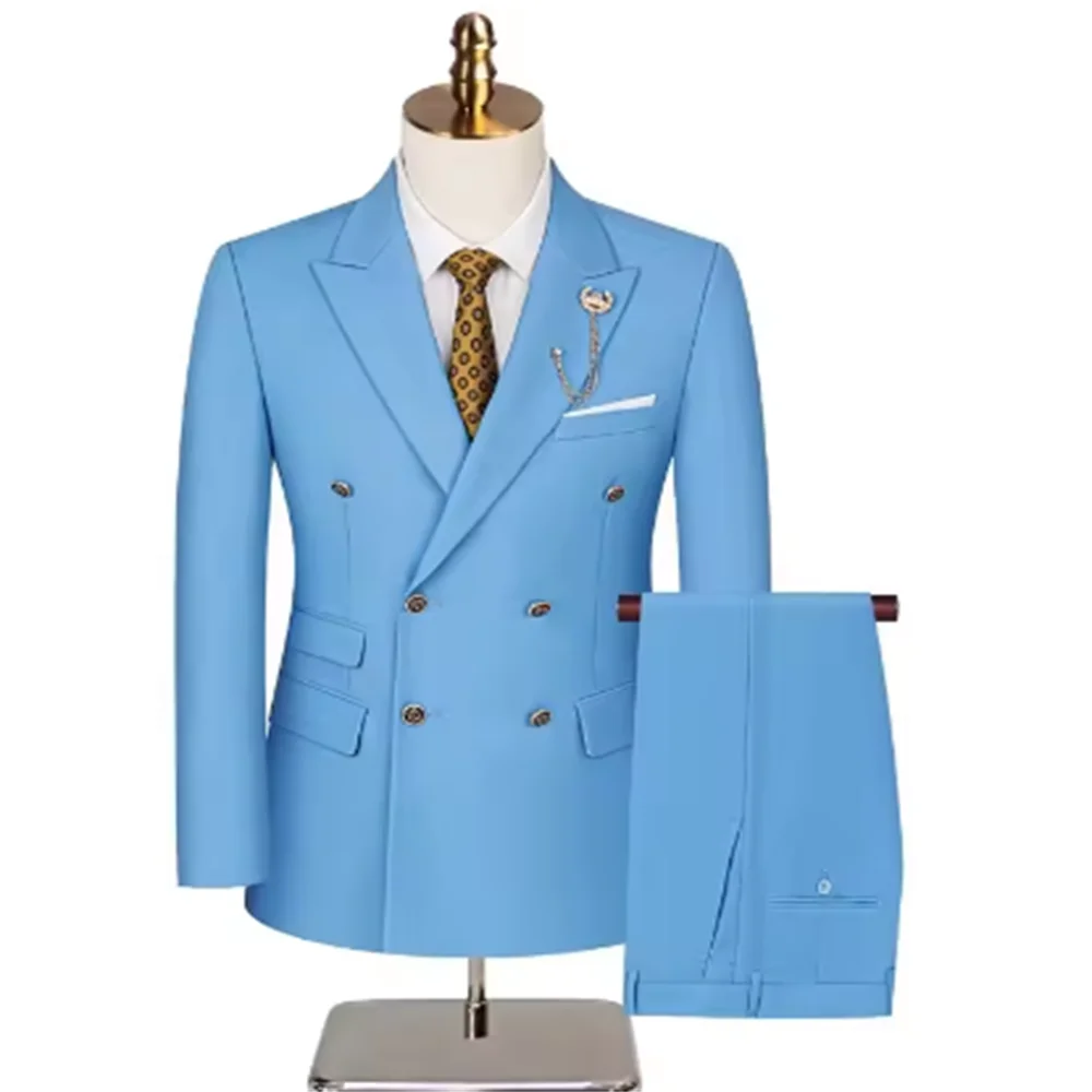 

Комплект однобортного мужского двубортного свадебного платья больших размеров. Топ + брюки