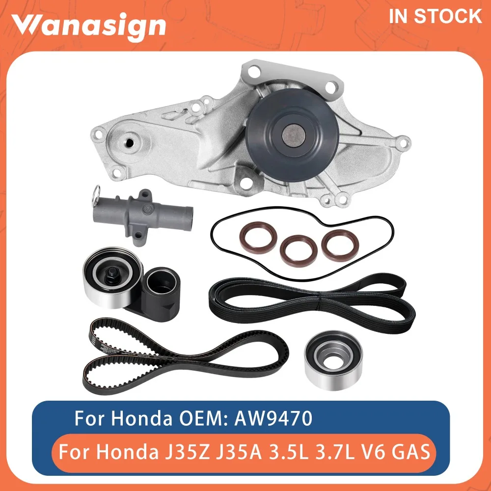 

Engine Timing Belt Kit Water Pump With Gasket Fit 3.0 3.5 3.7 L For Honda Accord Pilot Acura MDX Saturn 3.0L 3.5L 3.7L V6 GAS
