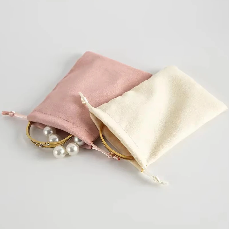 50Pcs/Pack Thickened Velvet Drawstring Bag Drawstring Bag Accessories Jewelry Bag Black Storage Bag Storage Drawstring Bag