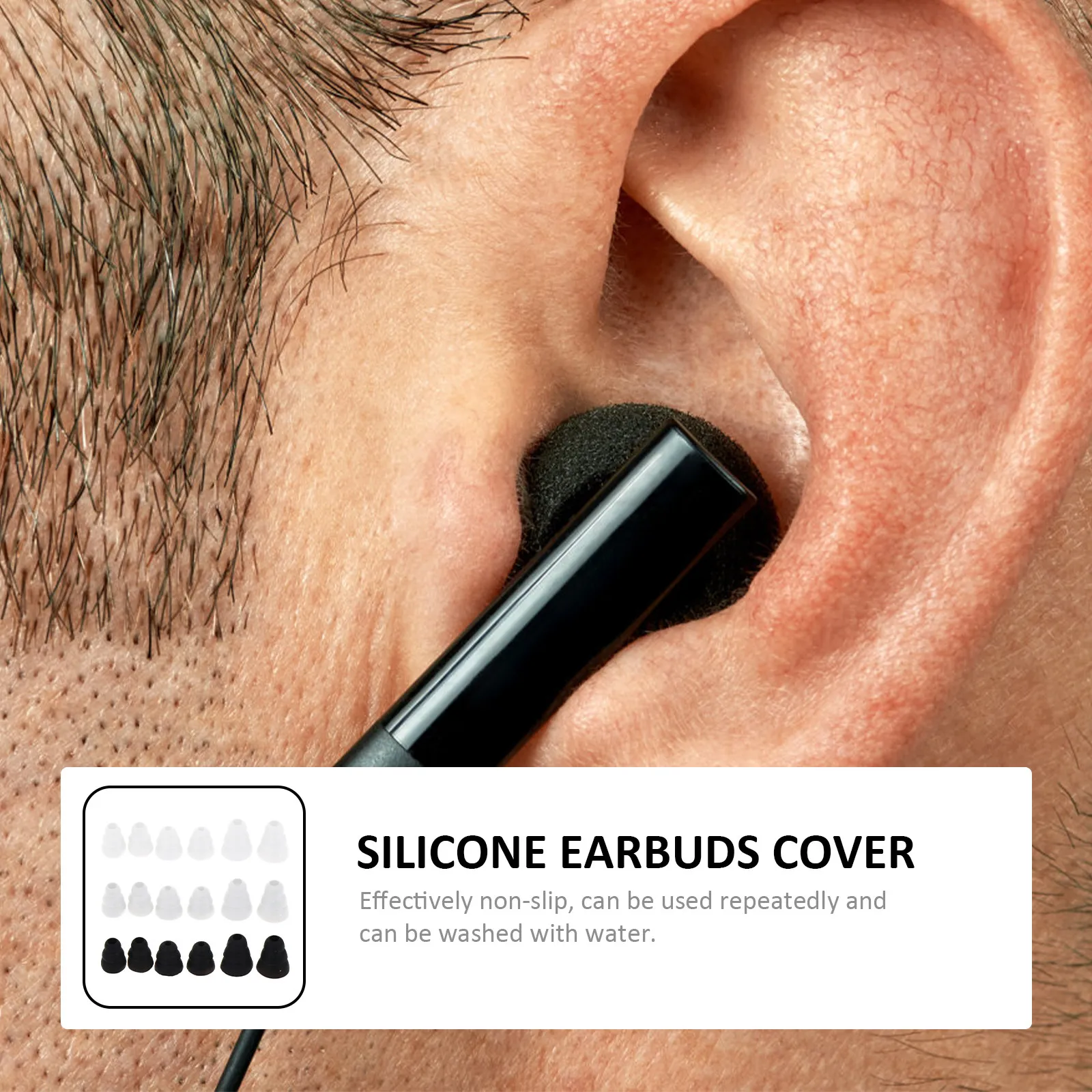 36Pcs Premium Silicone Earphone Covers for in-Ear Headphones Dust-Proof Scratch-Resistant Easy-Install Earbuds Replacement Tips