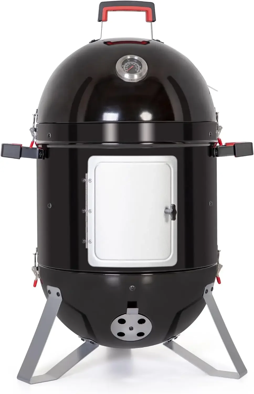 Vertical Charcoal Smoker Grill with Porcelain-Enameled Smoking Chamber, Wood Mountain Smoker for Meat Turkey and BBQ