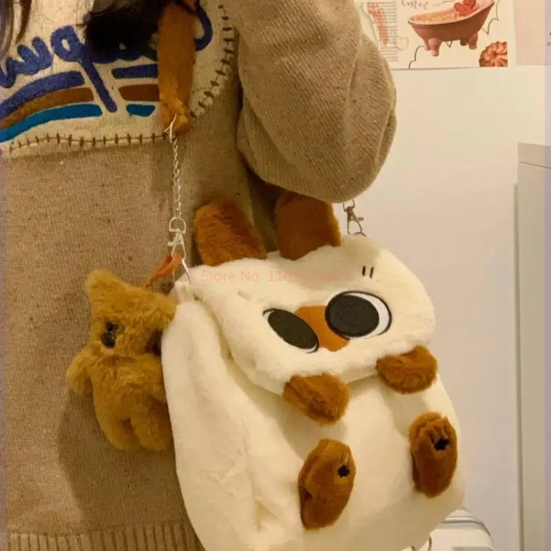 Azuki The Siamese Cat Azukisan Plush Bag - Versatile Commuter Bag, Cute Cartoon Design,  (Crossbody Backpack Shoulder Bag)