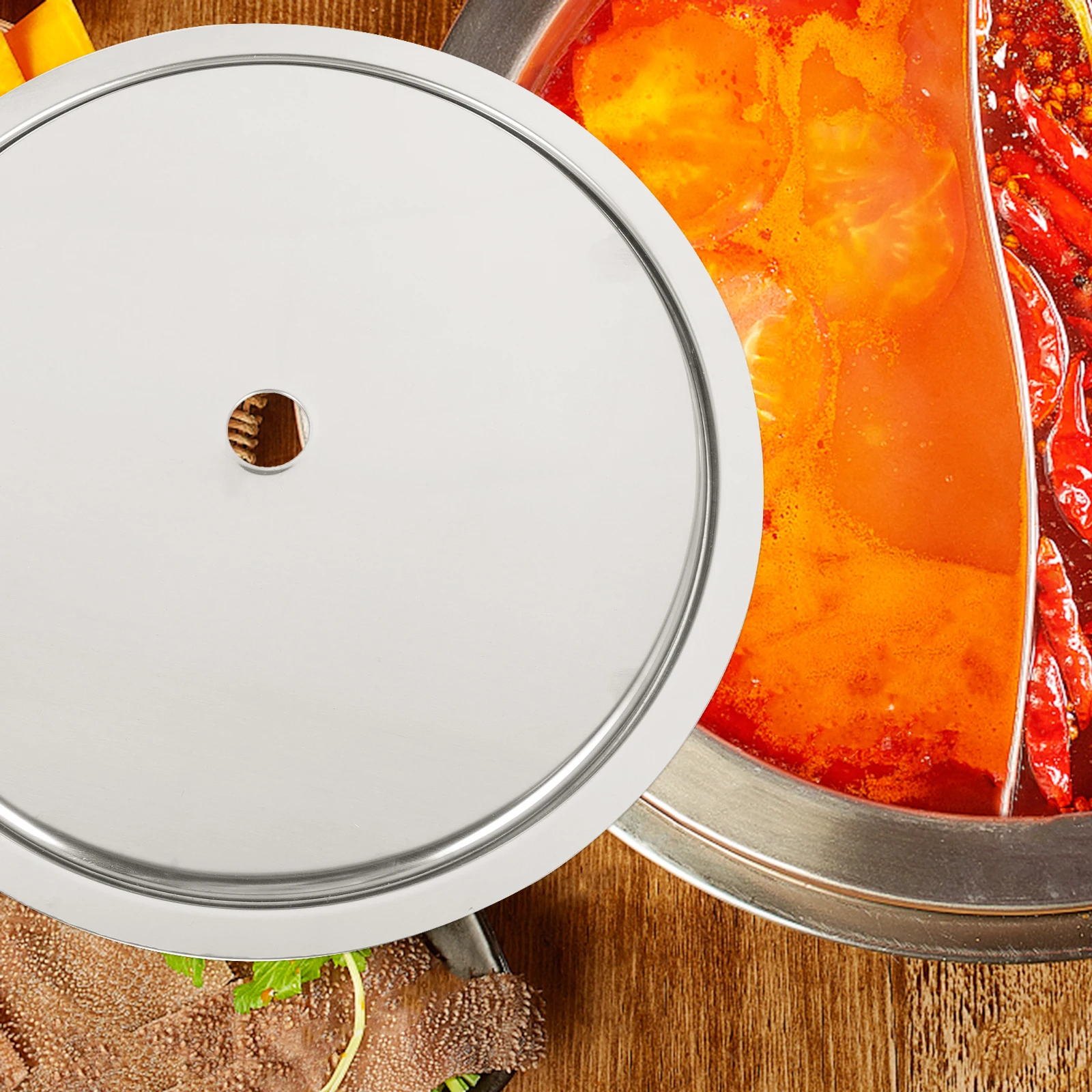 

328mm Stainless Lid Induction Sinking Ring Heat Diffuser Plate Cooker Adapter Induction Cooktop Adapter Plate For Hot Pot Table