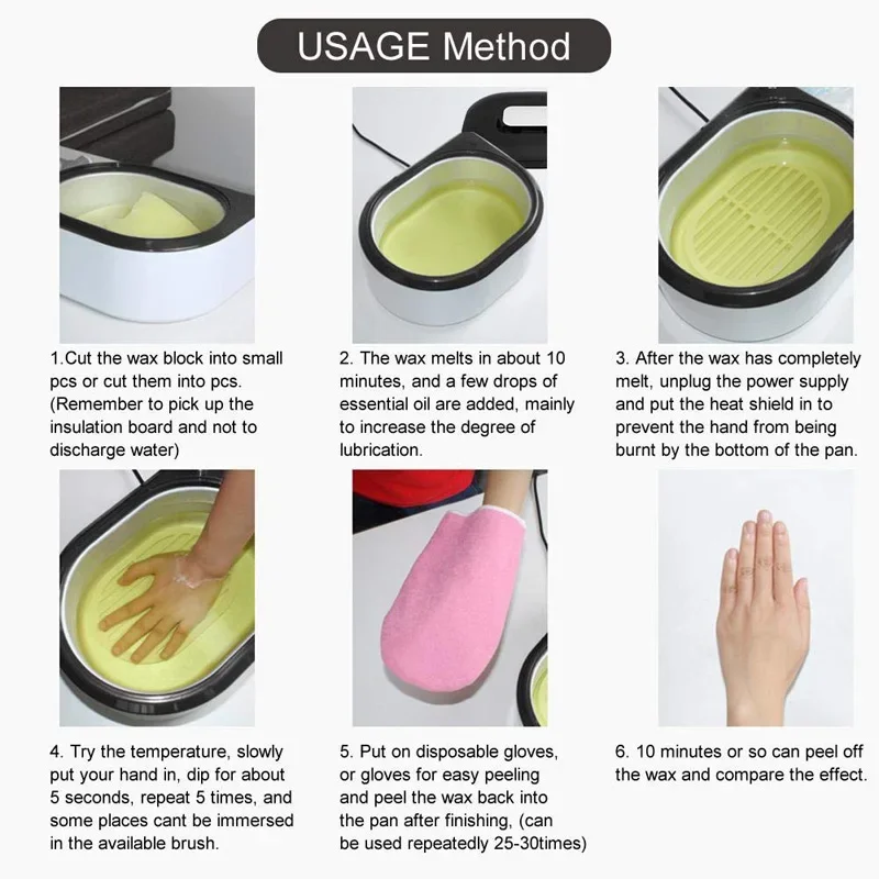 Hand & Foot Mask Warmer ขี้ผึ้งพาราฟิน Bath Warmer Moisturizing & Hydrating Set กําจัดขนมือสปาชุดผลิตภัณฑ์ความงามชุด