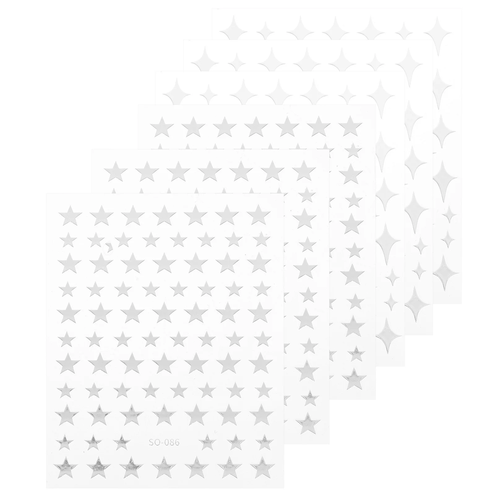 8pcs Gold Star Art Stickers 8 Sheets Diy Manicure Decals Adhesive Nail Decoration For Women Nail Tips Decor