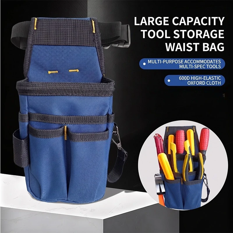 Tool Waist Bag Multi‑layer Thickened Electrician Tool Pouch Multifunctional Hardware Tools Storage Belt Pouch for Repair Work