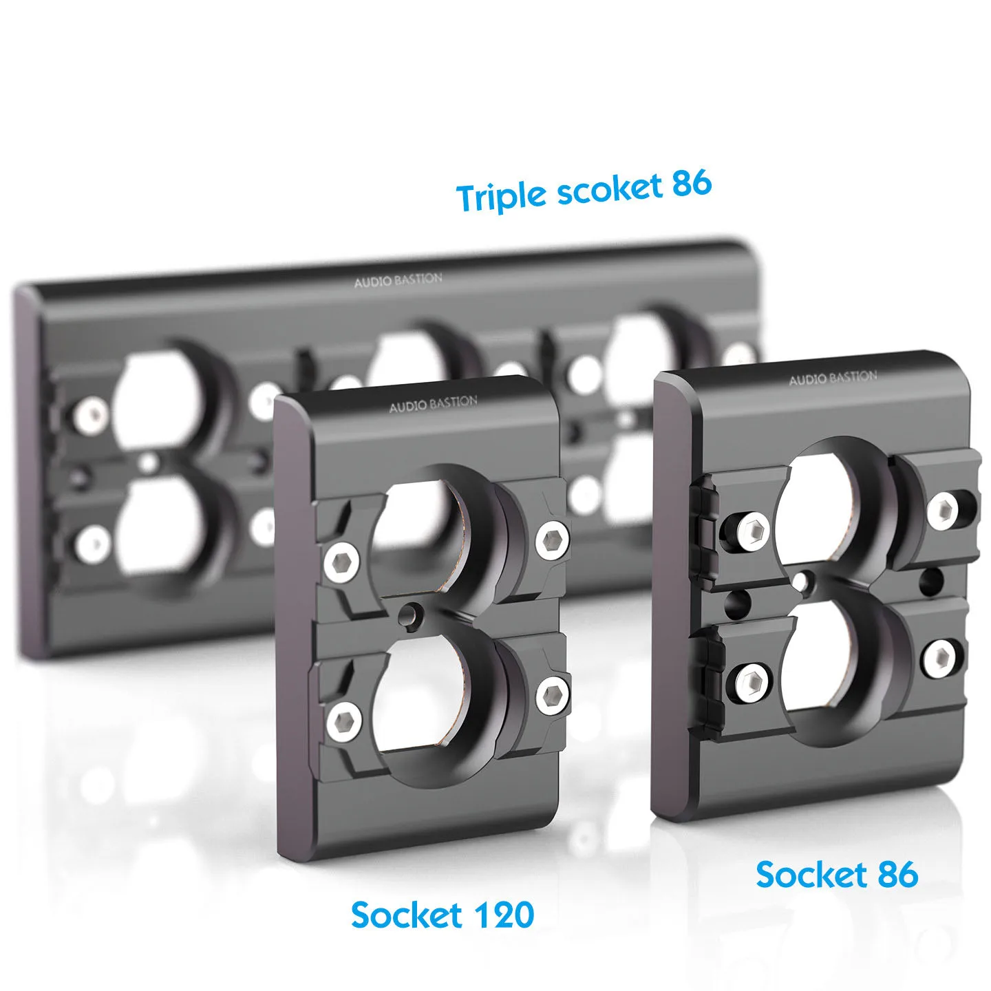 AUDIO BASTION HiFi Audio Wall Socket Panel With Cable Clamp US 120V Standard 86 Type Power Outlet Vibration Isolation For Audiop