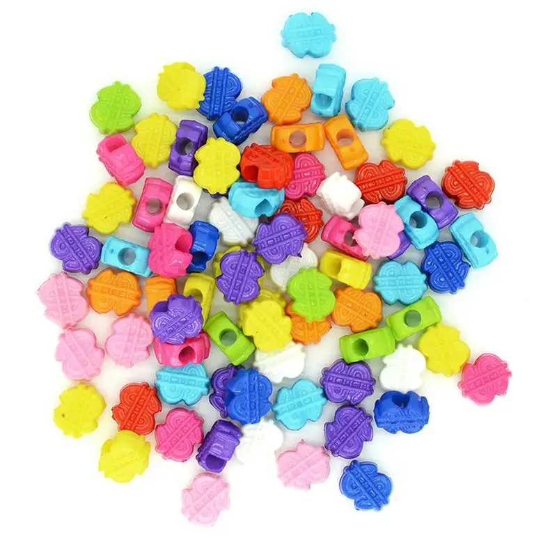 20pcs Solid Candy Mixed Color Large Hole Dollar Pattern Acrylic Bead For Diy Handmade Materials Children's Lock Hair Accessories