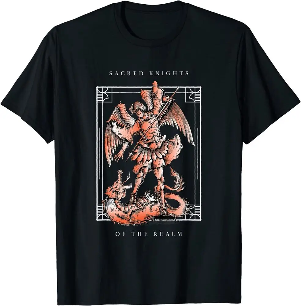 St Michael Archangel Catholic Angel Defend T-Shirt Unisex T-shirts For Man Woman Short Summer Tees Casual Cotton Luxury Brand