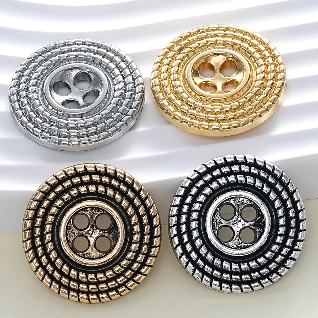10 Stück/Lot Vintage 20mm Runde Kupfer-Metallknöpfe für Kleidung, Mäntel, DIY-Nähzubehör und Bastelarbeiten