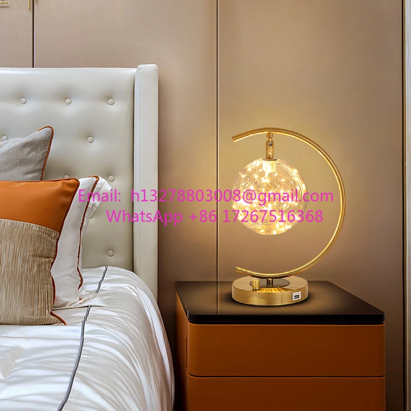 

Light luxury bedroom bedside touch remote control new modern simple personality creative warm study glass dimming desk lamp