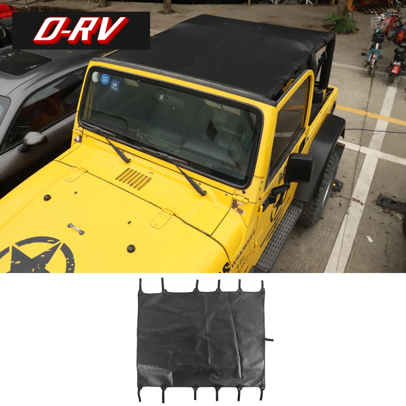 

Кожаный мягкий чехол на крышу для Jeep Wrangler TJ 1997-2006, солнцезащитный козырек, полноразмерный чехол, аксессуары для внешней части автомобиля