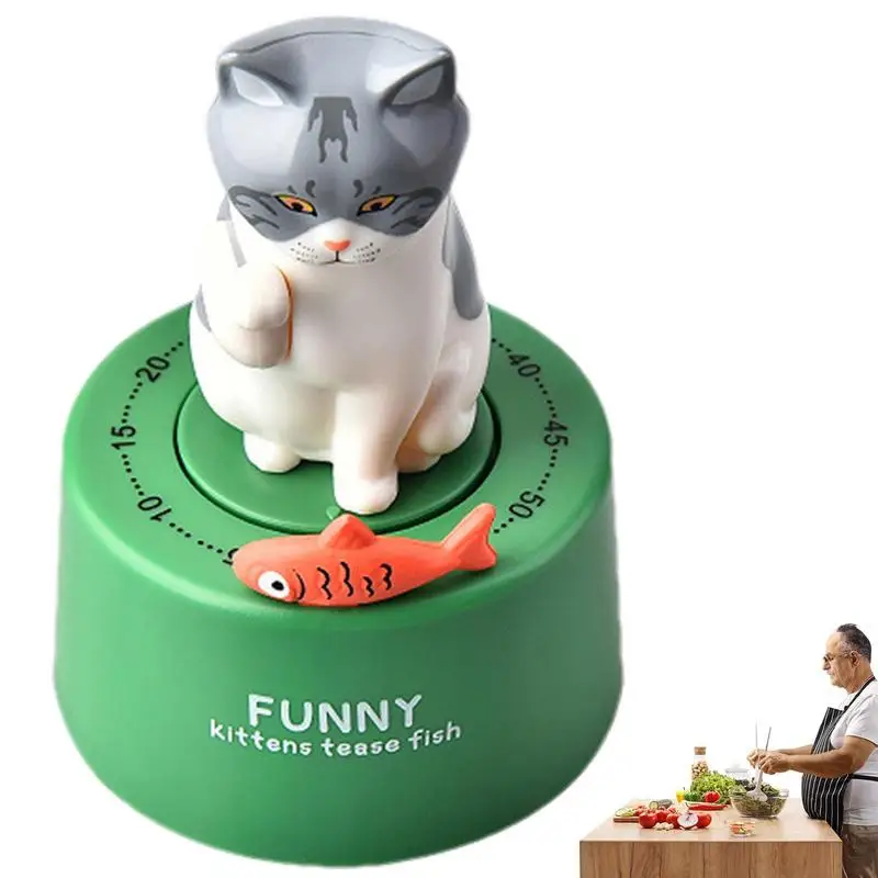 Timer Creative Cute Cat Mechanical Timer Kitchen Cooking Child Study Home Timer Management Countdown Timers For Teaching