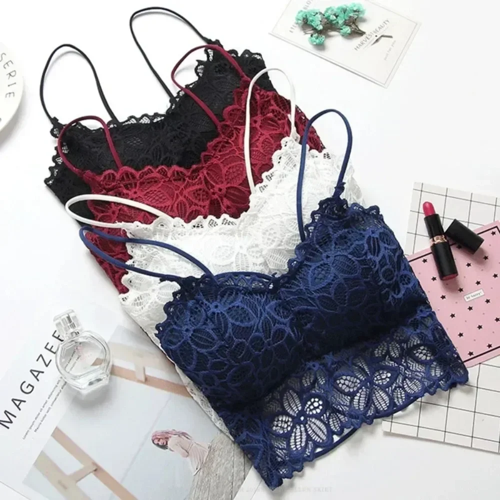 Sexy Lingerie Seamless Sport Bra Strapless Top Bra Girls Sunflower Lace Bras Push Up Bralette Brassiere for Women Underwear