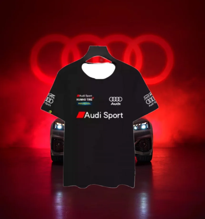 

Новинка 2025 года, дышащая спортивная футболка для езды на мотоцикле на открытом воздухе Audi, летняя мужская повседневная спортивная уличная футболка с короткими рукавами MOTO