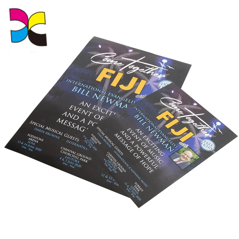 custom.80lbs or 90lbs Coated Paper Weight Printing Custom Single Sheet and Folded Colored Brochure Printing