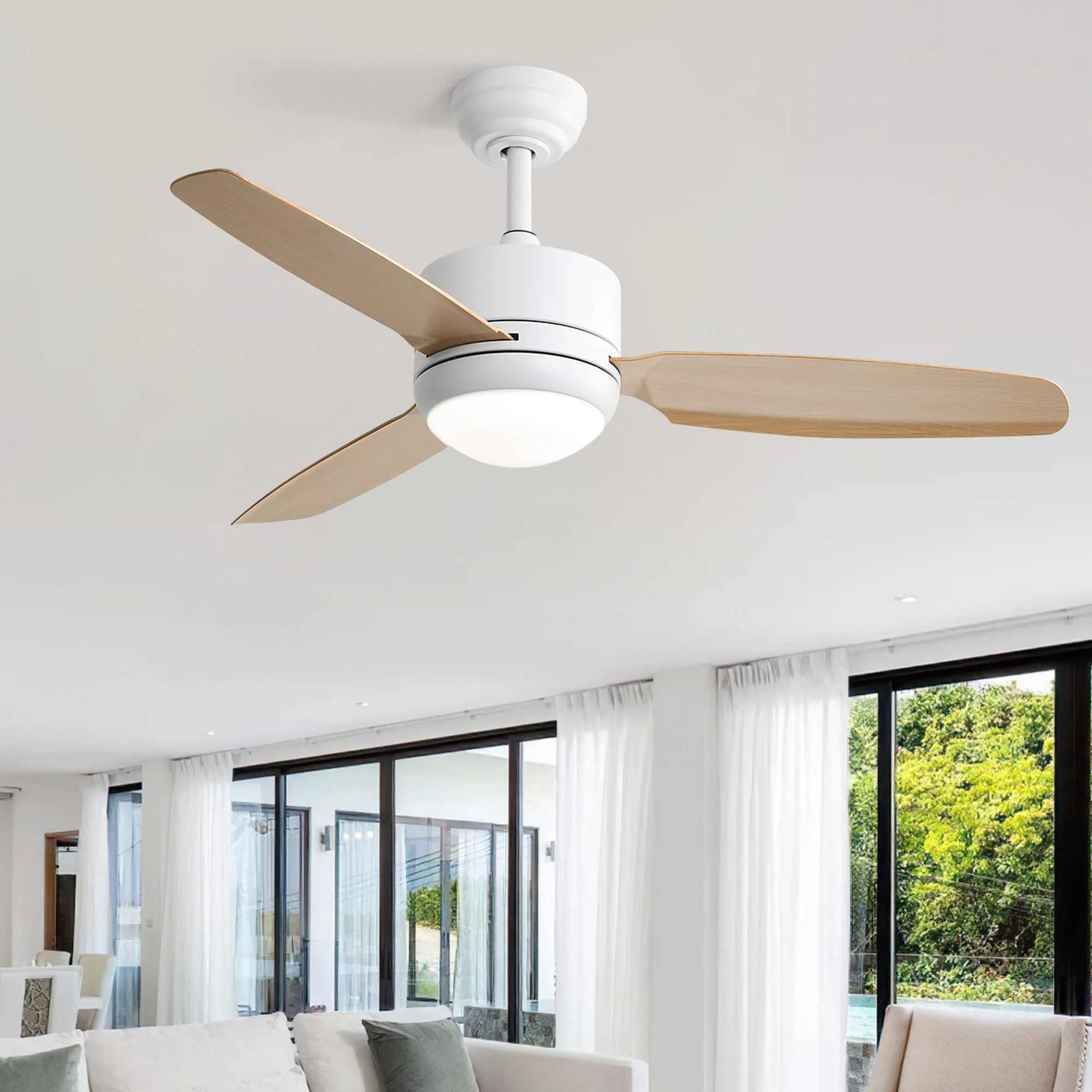 

Sofucor Modern 46-inch ceiling fan with LED DC 6-speed high wind speed with remote control