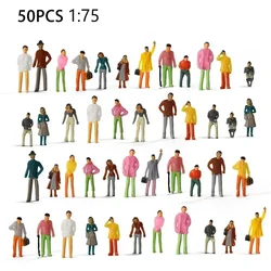 New 50Pcs Miniature Figures Model 1:75 Scale Figures Resin Diorama Railway Train Painted Figures Model DIY Craft Toys For Kids