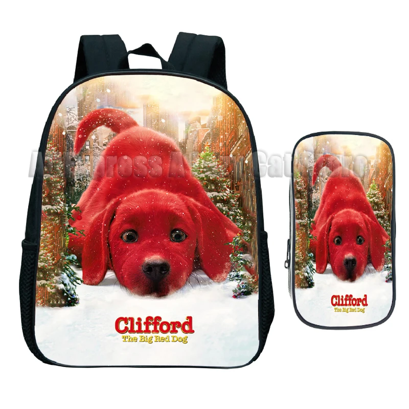 Clifford the Big Red Dog Kids School Bag 2pcs Set Cartoon Girls Kindergarten Children Backpacks Child Outdoors Shouder Bags