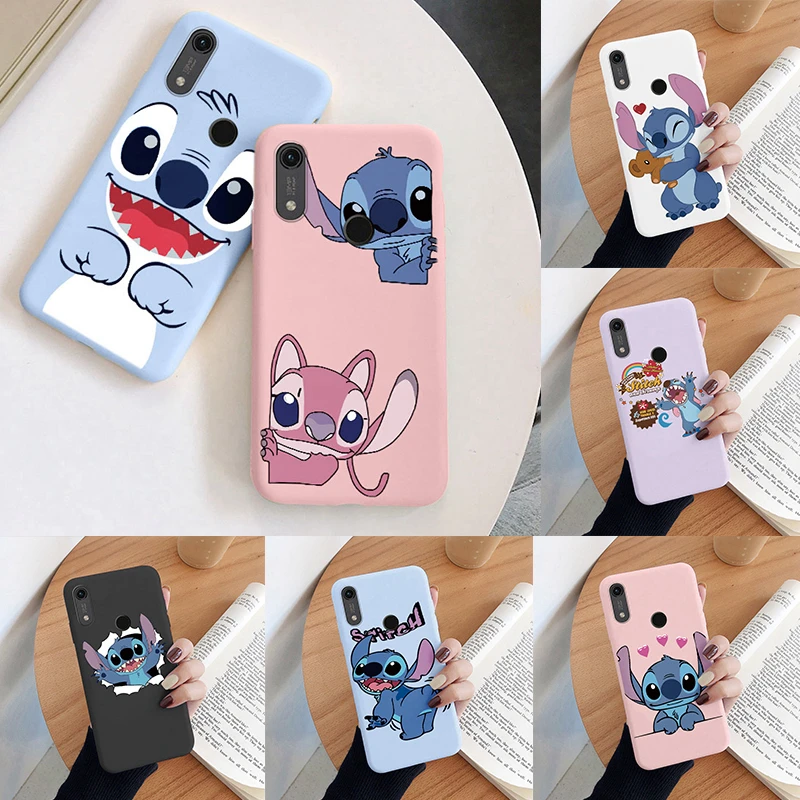 For Huawei Y6 2019 with hole Case Stitch Cartoon Funny Back Cover Soft Silicone Camera Protective Cover Funda For Huawei Y6 2019