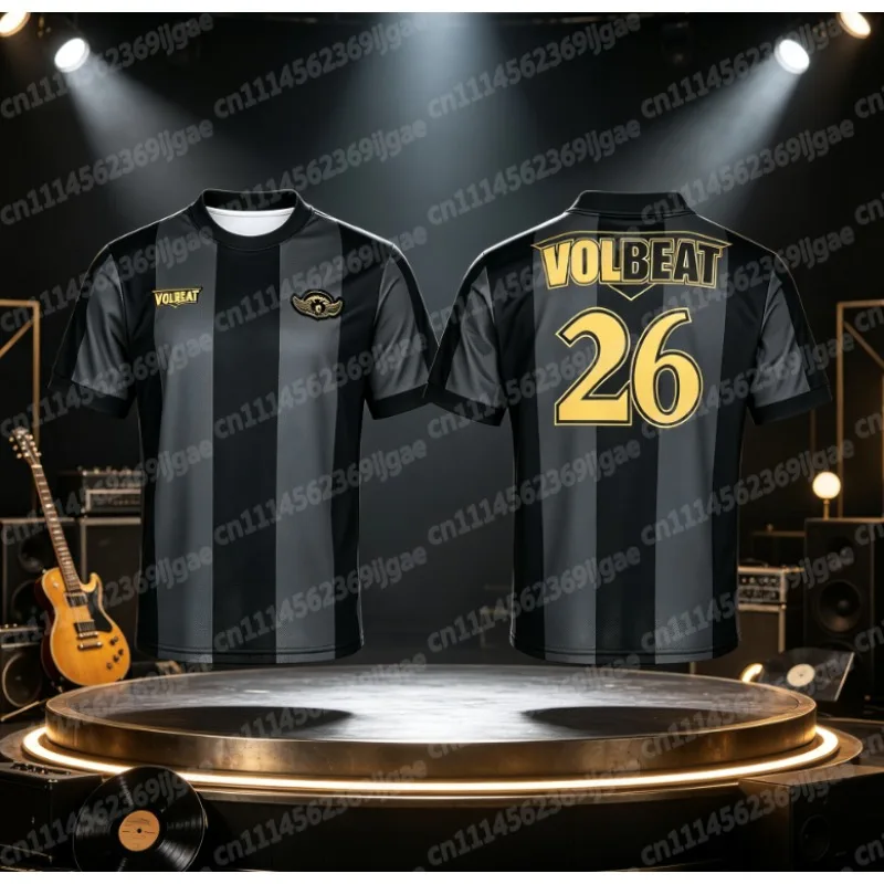 Nouveau maillot de football pour les fans, T-shirt imprimé en 3D sur le thème du groupe Volbeat 26, haut de sport décontracté à manches courtes pour la famille, pour les fans de rock