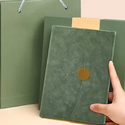 Round buckle three fold notebook, 200 pages, suitable for high-end notebook diary A5 retro high-end PU leather classic travel