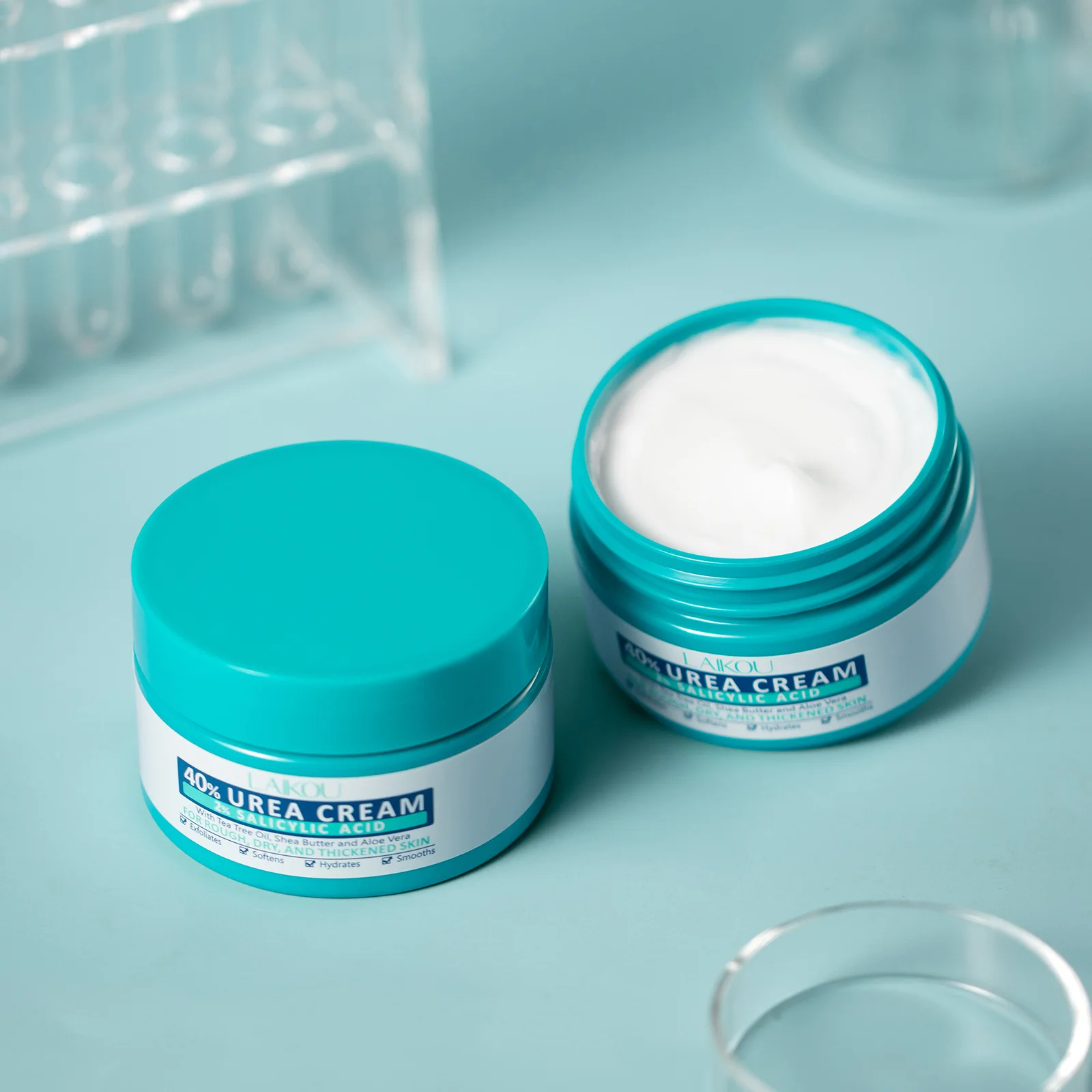 

LAIKOU 40% Urea Cream with 2% Salicylic Acid Tea Tree Oil Shea Butter Aloe Vera Exfoliating Moisturizing for Rough Dry