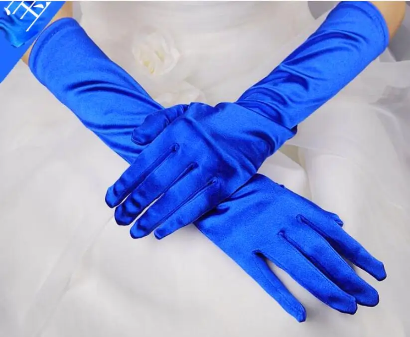 Variety of colors bridal wedding accessories gloves bridal dress wedding women\'s white and red hot pink gold black blue bride