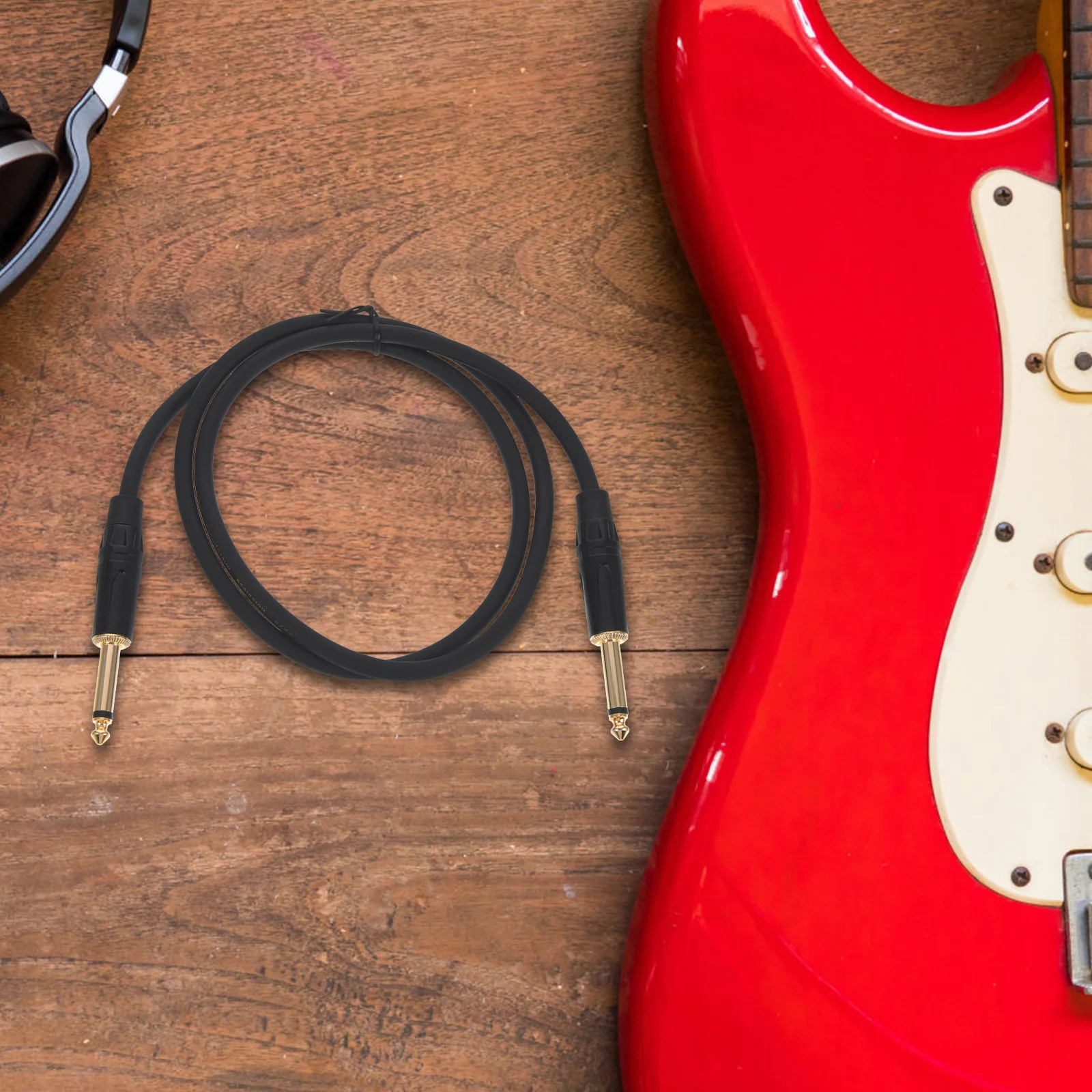 Cable de Audio macho a macho de 6,35mm para guitarra eléctrica, fuerte calidad de sonido antiinterferencias, uso en escenario de estudio, Audio profesional