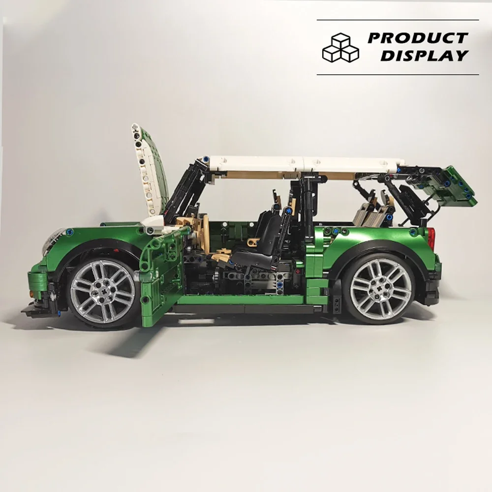 Beroemde Auto Klassieke Model Bouwstenen Groene Weg Mini Auto Technische Modulaire Stad Bakstenen Mode Plastic Speelgoed Voor Kinderen Geschenken