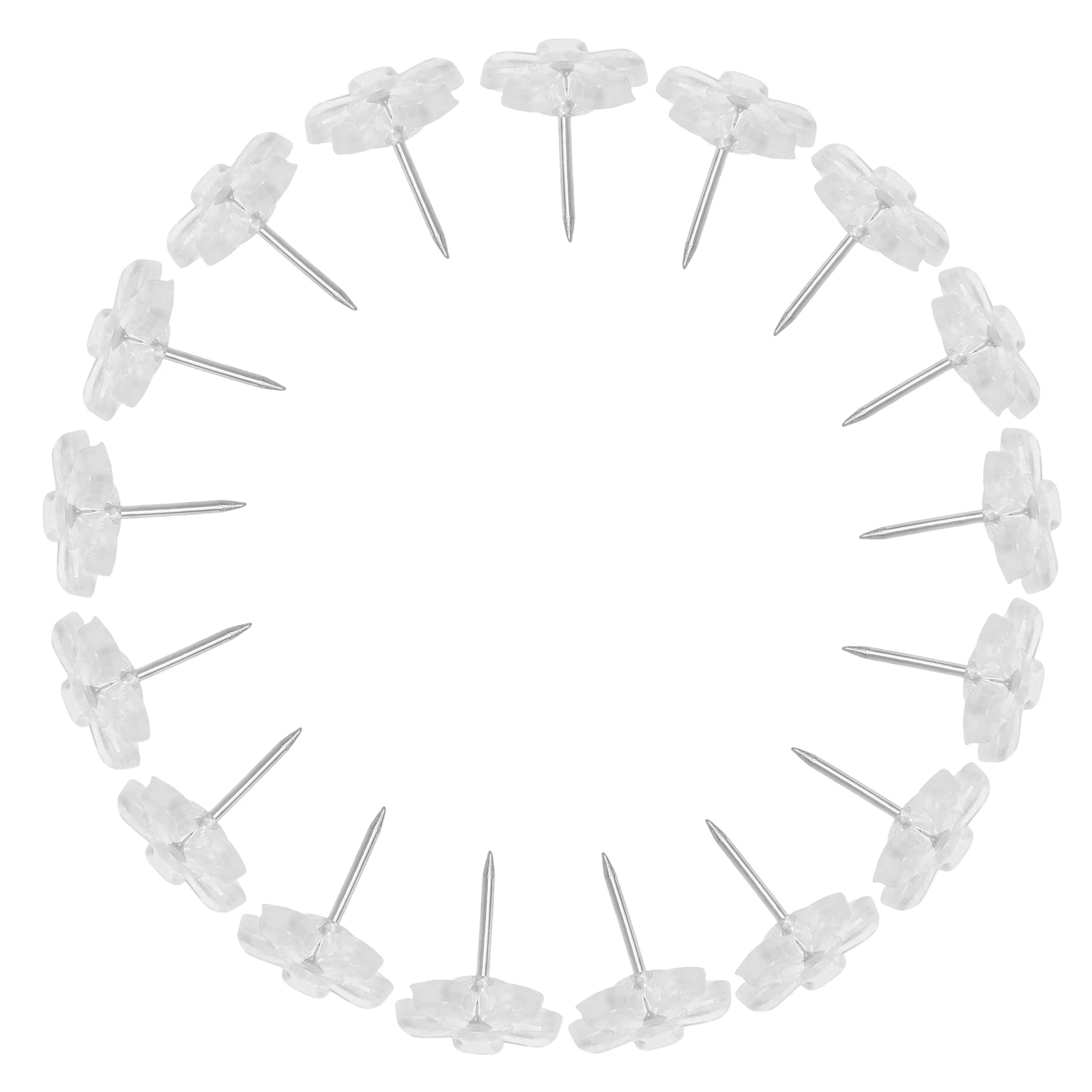 200 قطعة من ملحقات مكتب مكتب متينة على شكل زهور شفافة لملصقات لوحة الفلين وملاحظات تزيين الخرائط والصور