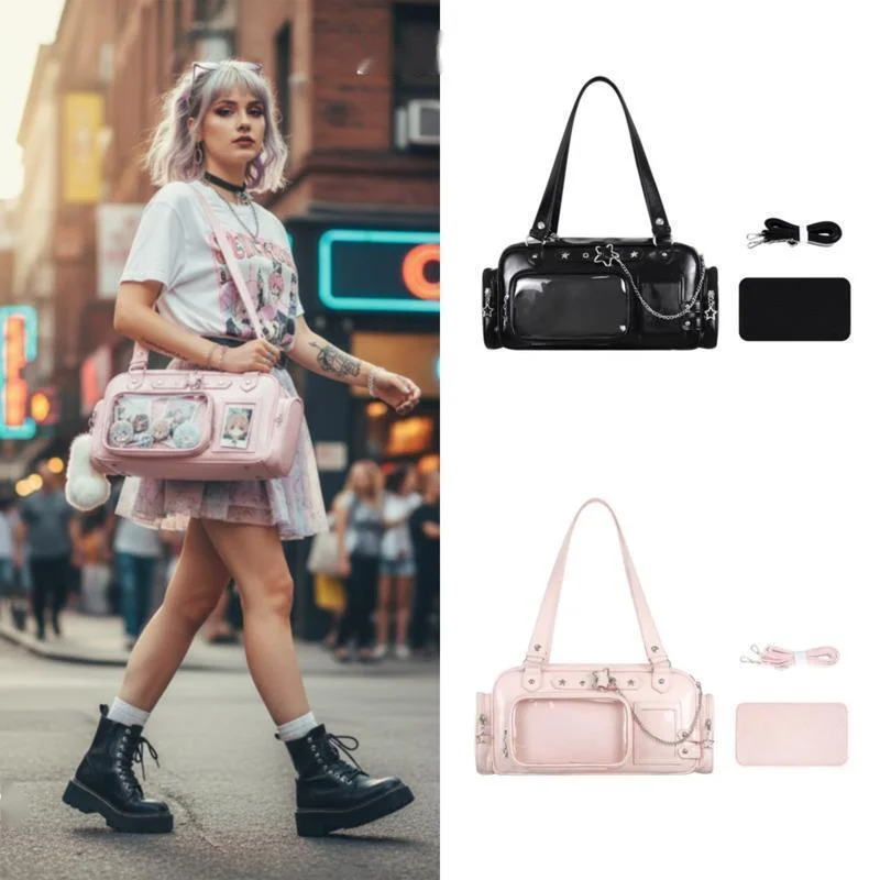 

Star Chain Itabag DIY Y2K 3D милая девушка прозрачная сумка через плечо большая вместительная сумка через плечо ItaBag сумка с выставочным дисплеем в стиле комиксов