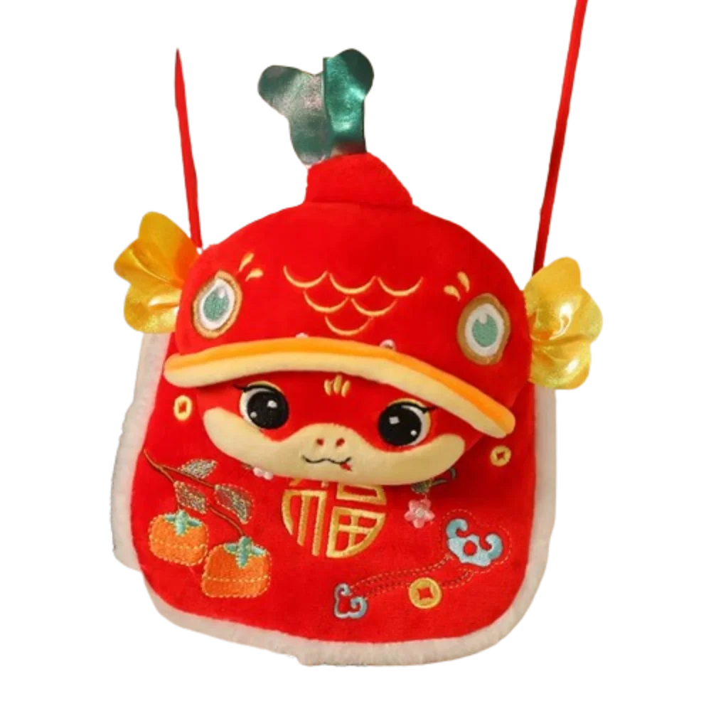 

Lovely Lucky Money Snake Year Crossbody Bag Red Packet Traditional Kitten Goldfish Backpack Red White Cat Lucky Money Wallet