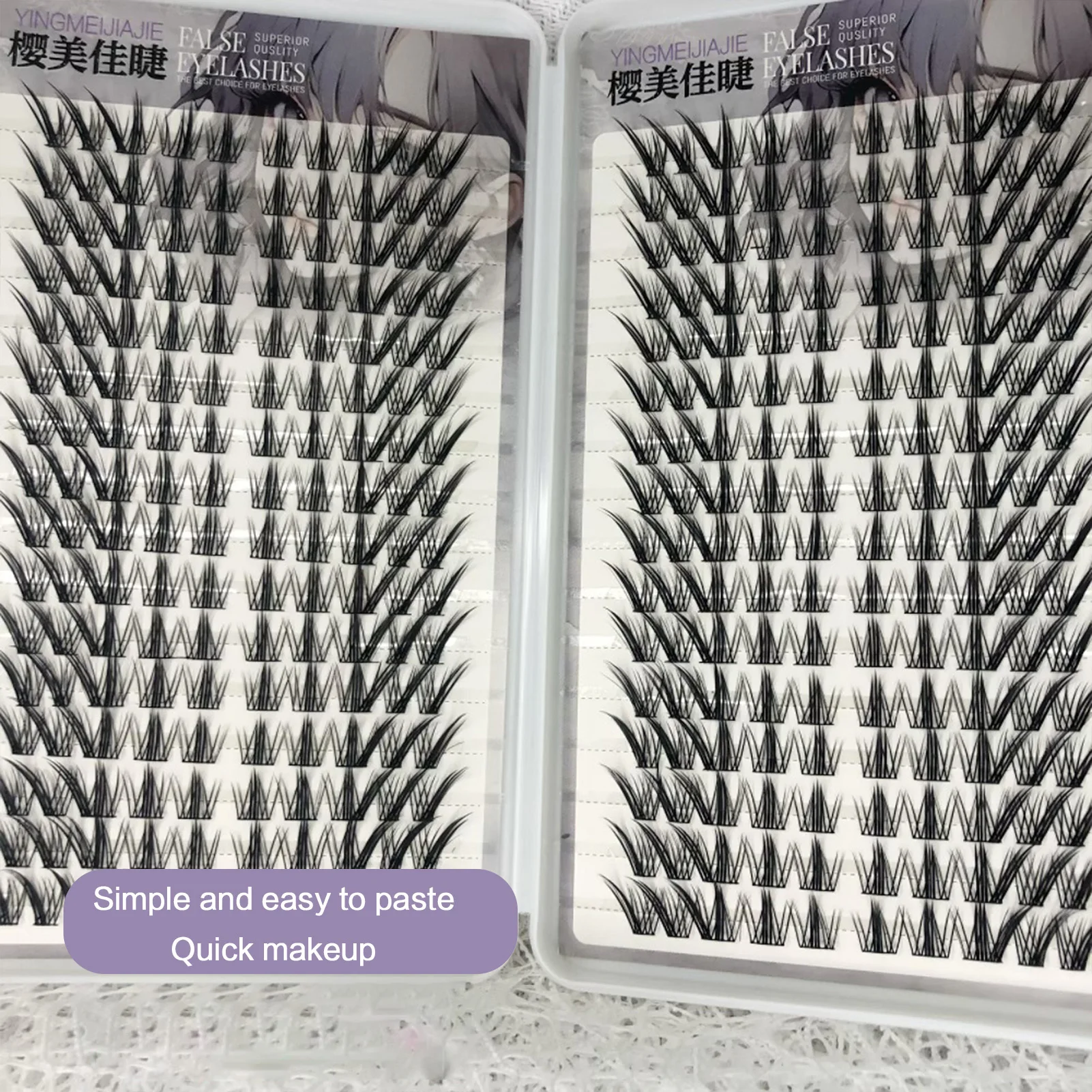 fox- manga False Eyelashes Natural Fluffy Volume winged Lash Extensions with Thin Band for Daily cosplay Makeup accessories