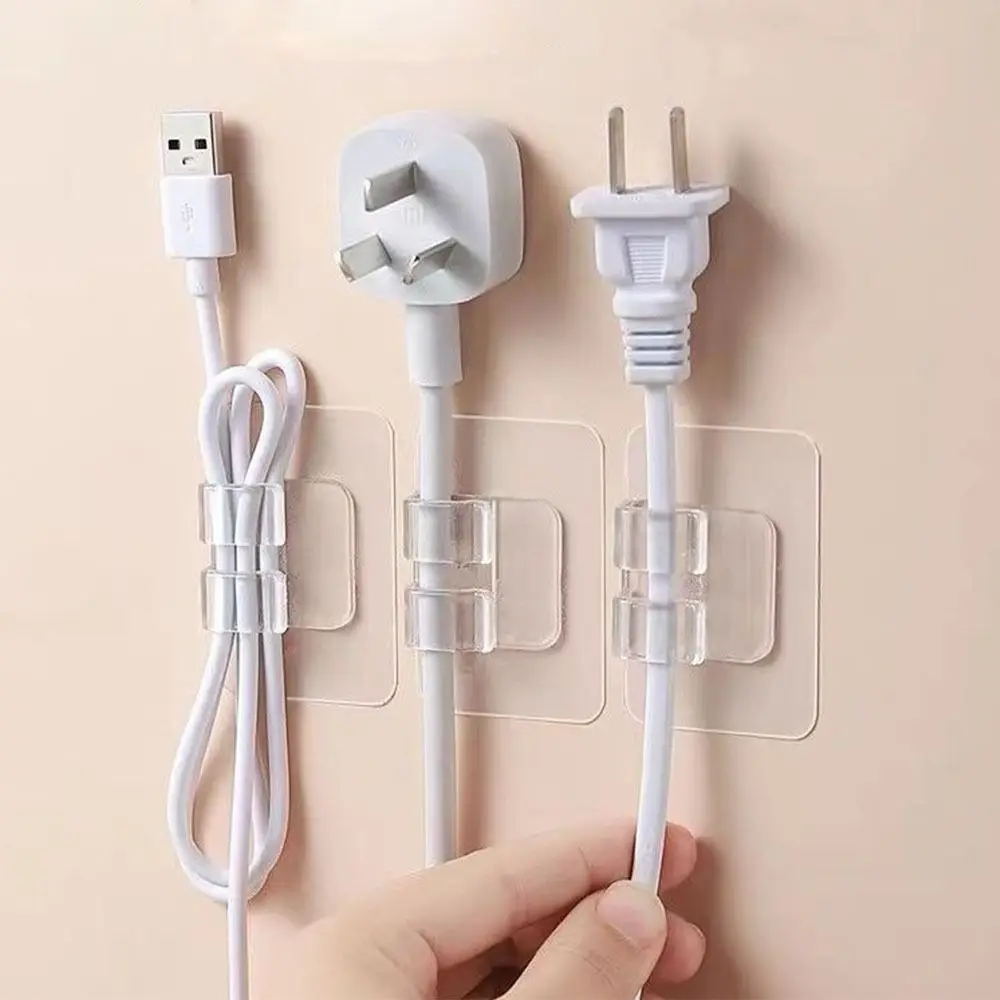 10pcs Wall-mounted Transparent Hanging Shelf Hook Traceless Sticky Strong Self Adhesive Hooks Acrylic Universal