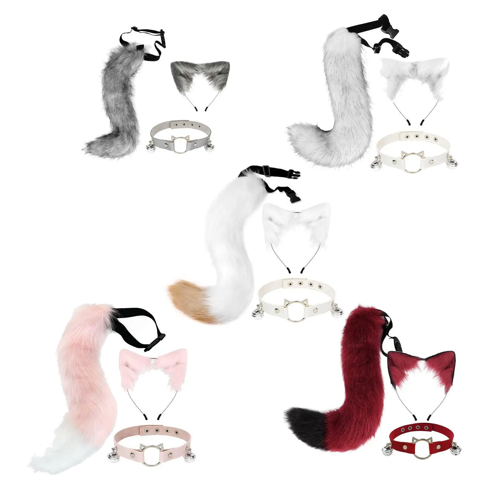 Orelhas bandana colar e cauda conjunto cocar criativo vestir-se para celebrações