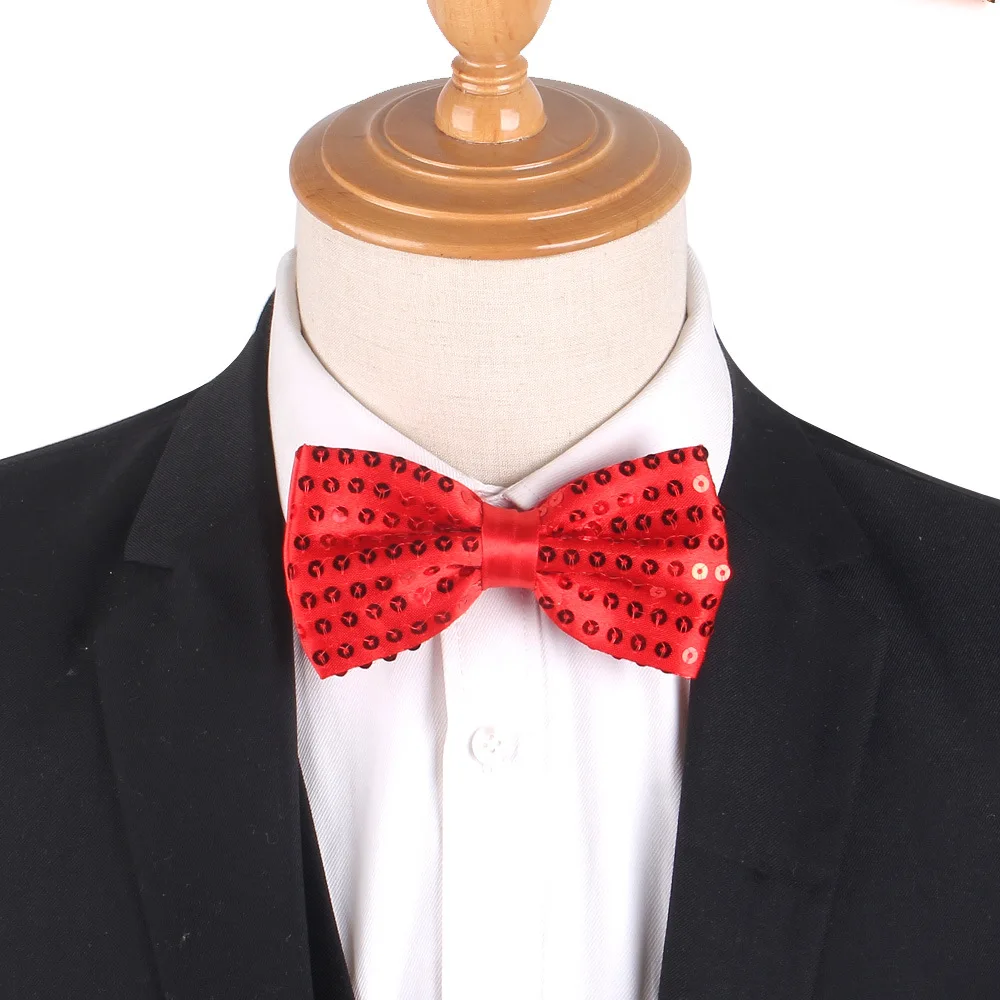 Fashion Bow Tie For Men Women Kids Classic Sequins Attract Attention Bowtie For Wedding Party Stage Bowknot Adult Mens