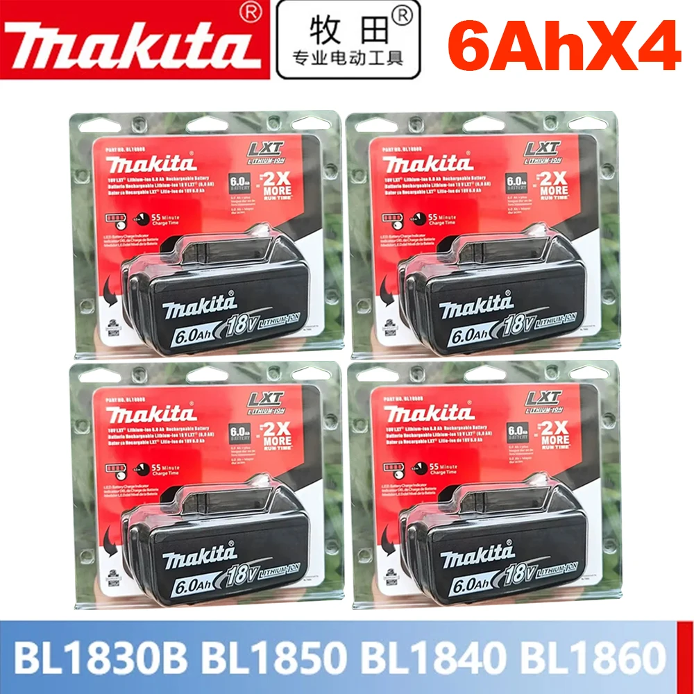 

100% Original Makita Battery, 6.0Ah 18V Rechargeable Battery for DHP489 DGA404 DDF487 DTD173 DAS180 HR140D Makita 18V Power Tool