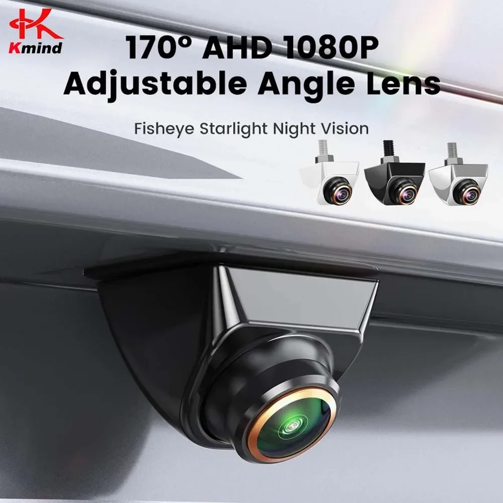 KMIND Car Rear View Reverse Rearview Camera  AHD 1080P 720P 170° 4-pin Auto Fisheye Lens HD Night Vision Vehicle Reversing Front