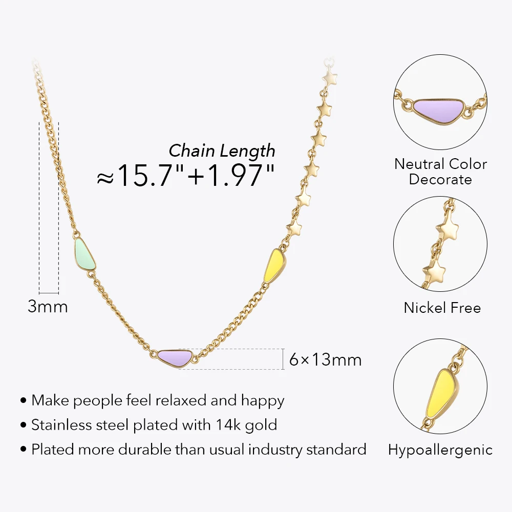ENFASHION Stainless Steel Necklace Gold Color Neutral Color Decorate Necklaces Fashion Jewelry Collares Para Mujer Gift  P223290