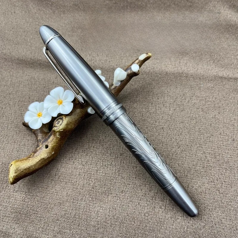 

Steel Pen PENGCHEN 146 All Titanium Alloy Fountain Pens Limited Edition M B Hand Pushed F 0.5mm Ink Pen Ti136 Cute Stationery