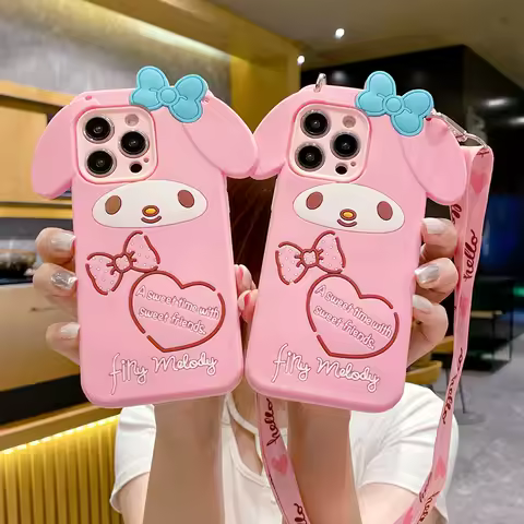 Sanrio Melody Softe Case For Samsung Galaxy S25 Plus A35 A06 A16 A55 S23 S22 Ultra S21 S20 Plus S10 FE Note 20 Ultra Cover