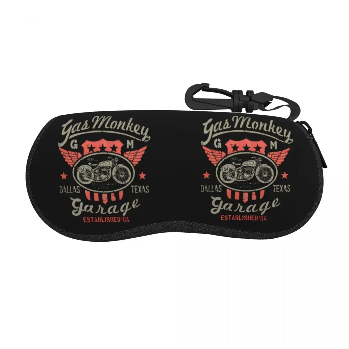 Hot Rods Motorcycles Racing Glasses Case Unisex Lightweight Zipper Gas Monkeys Garage Reading Protector Protector Glasses Box