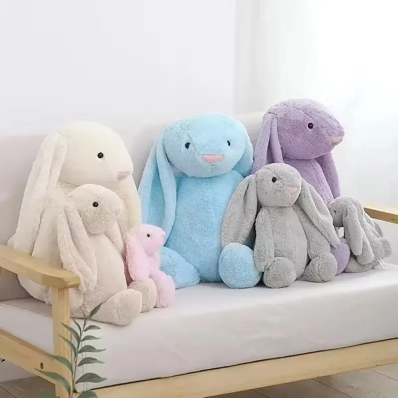 30/40Cm Kawaii Lange Oren Looper Konijn Pluche Pop Kussen Grijs Wit Healing Konijn Knuffel Voor Meisjes Verjaardagscadeau