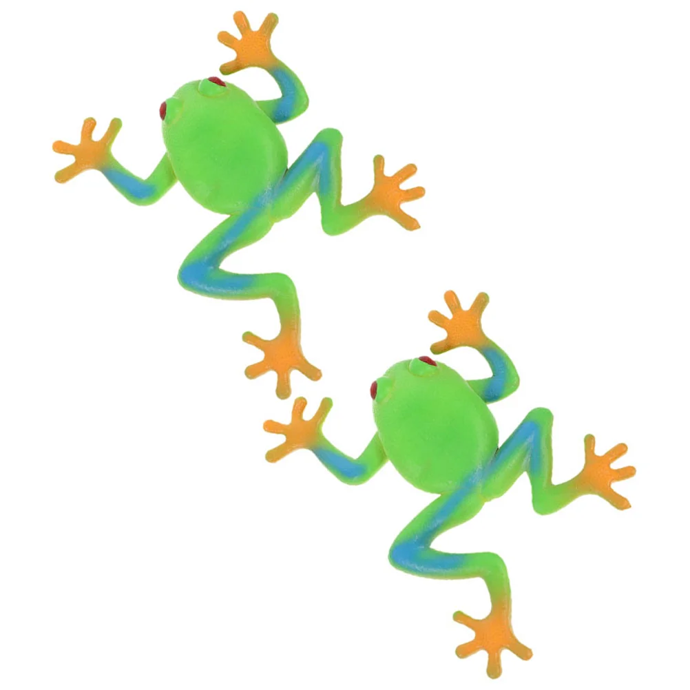 2 Pcs Frog Toy Tiny Small Shaped Squeeze for Teens Fidget Party Soft Rubber Child