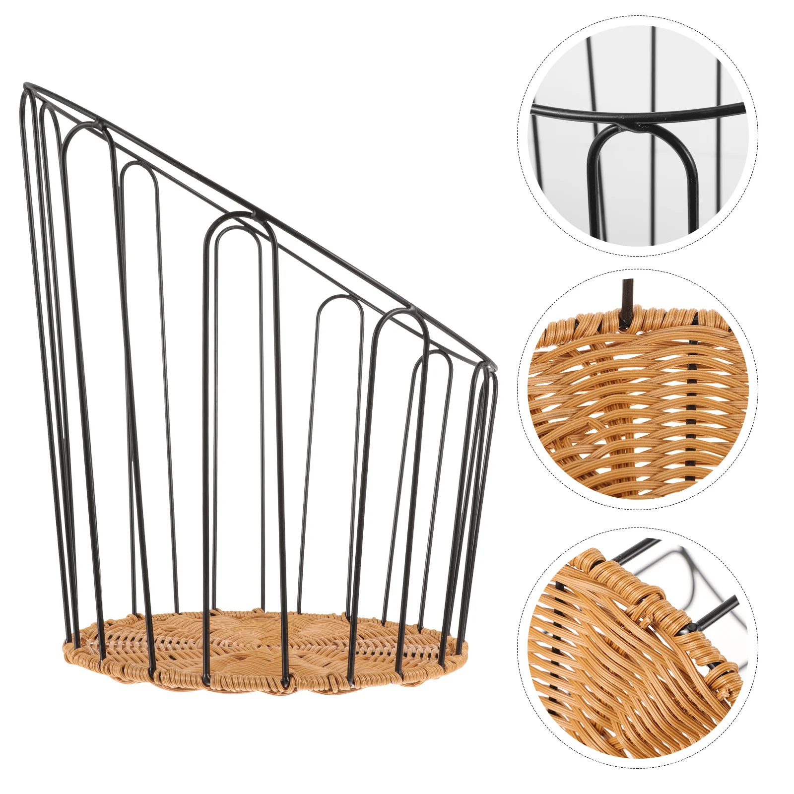 

Корзина для хлеба из железа и полипропиленового плетения, для хранения на кухне, дома, для фруктов, закусок, сервировки, деревенский настольный органайзер, декор