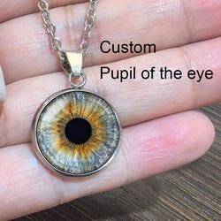 Personalized Custom Pupil of the eye Photo glass cabochon Earrings keychain Necklace 60cm chains