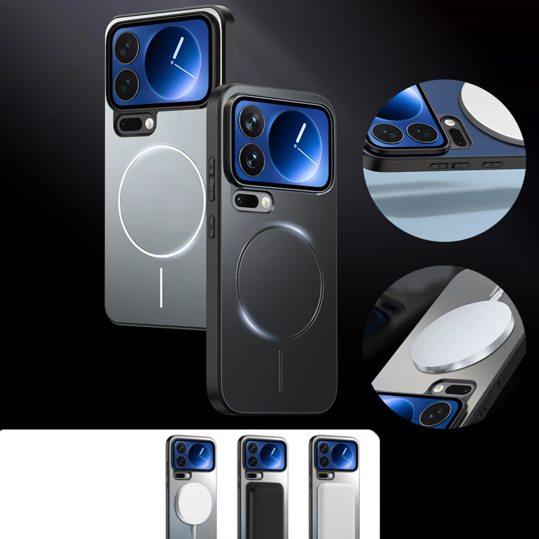 Magsafe المغناطيسي شحن لاسلكي بلون تصفيح للصدمات جراب هاتف ل Xiaomi 17 برو ماكس 15 14 T برو الترا الغطاء الخلفي #1