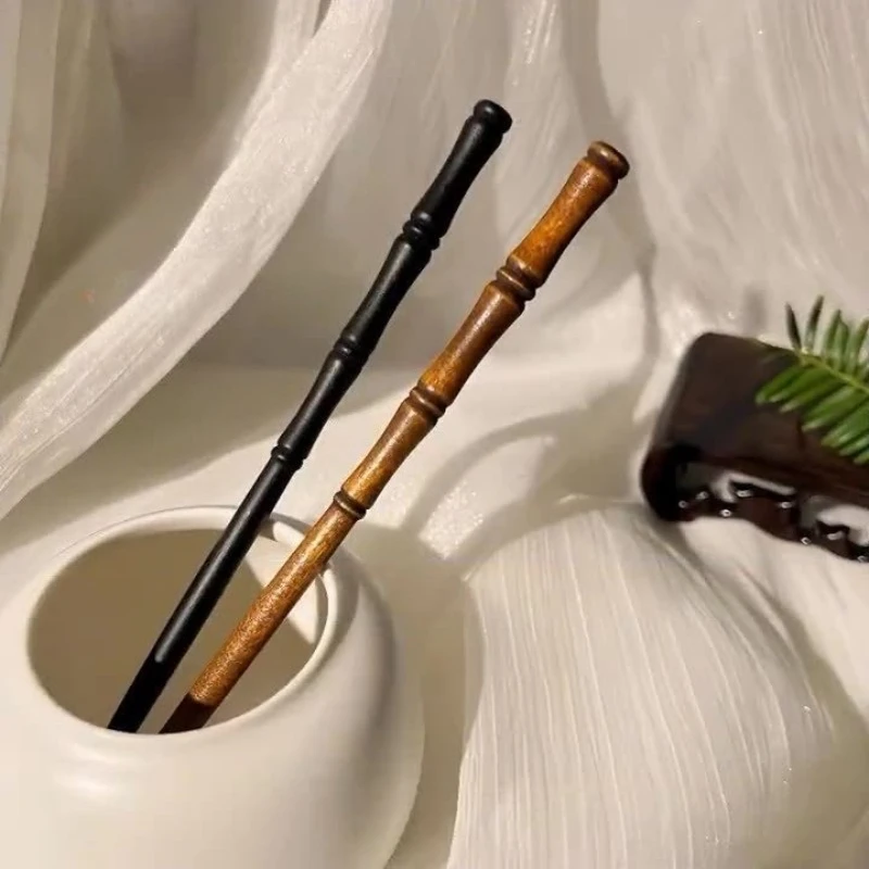 2 Pcs Bamboo Knot Wood Women Girl Chinese Tradition Classical Culture Stick Pan Hair Pin Clip Fork Hairpin Wooden Headwear